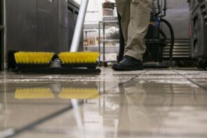 how do professionals clean grout